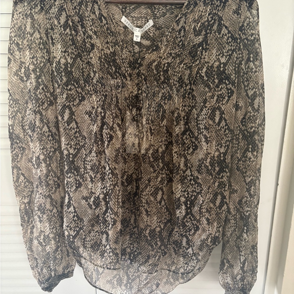 Snake print long sleeve blouse